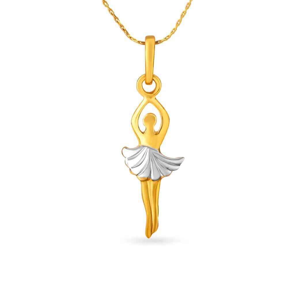 22K/18K Real Certified Fine Yellow and White Gold Ravishing Womens Pendant