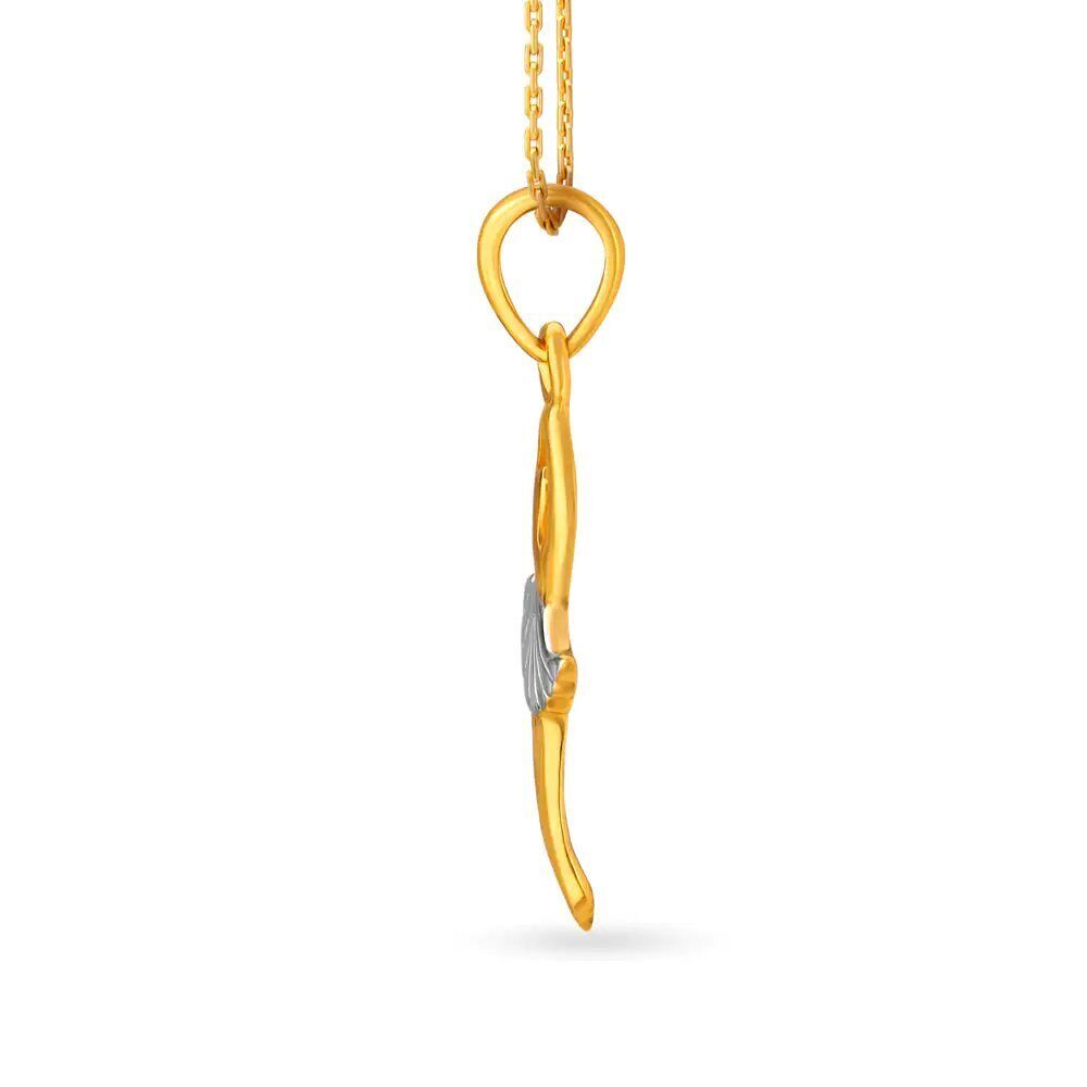 22K/18K Real Certified Fine Yellow and White Gold Ravishing Womens Pendant - Image 2