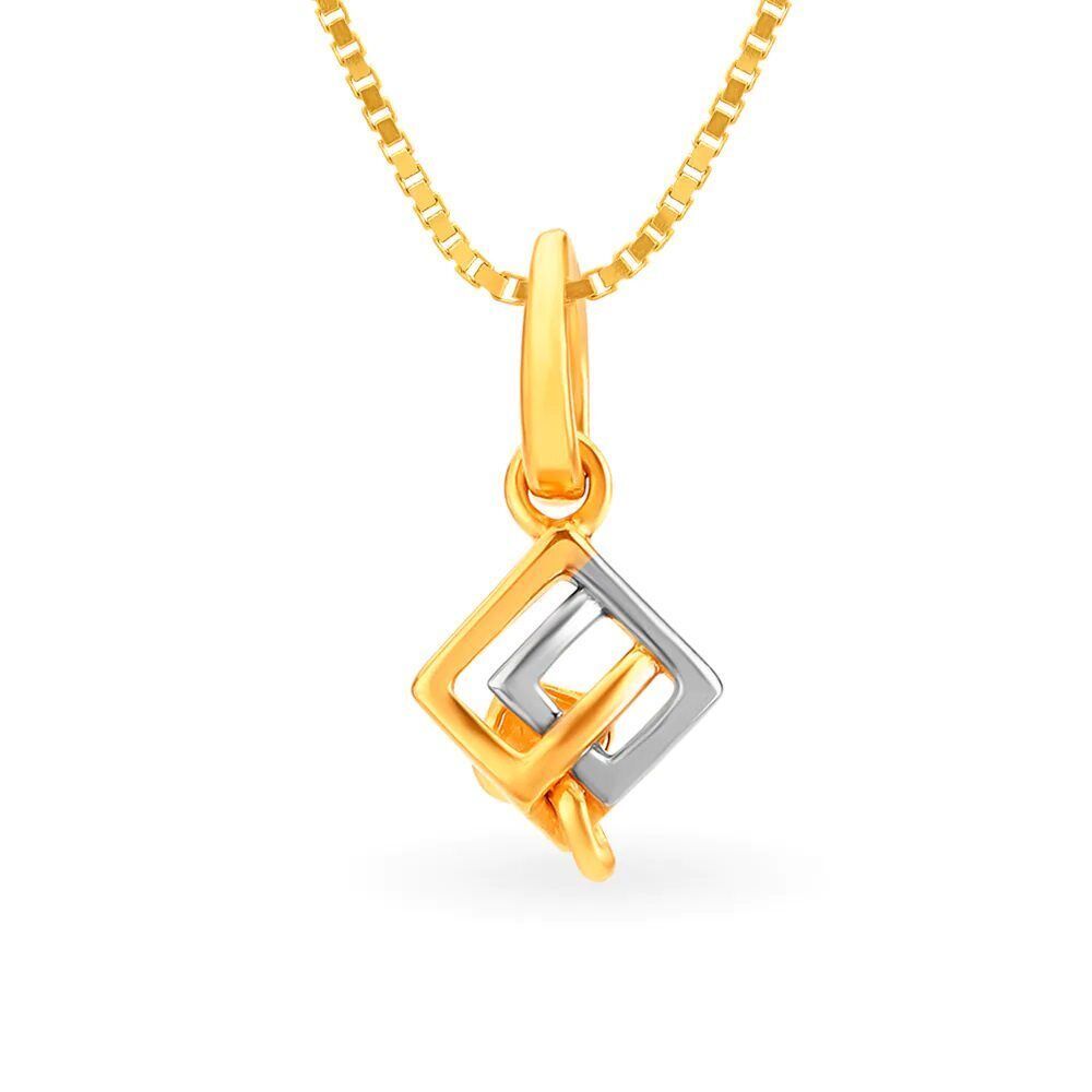 22K/18K Real Certified Fine Yellow and White Gold Graceful Womens Pendant