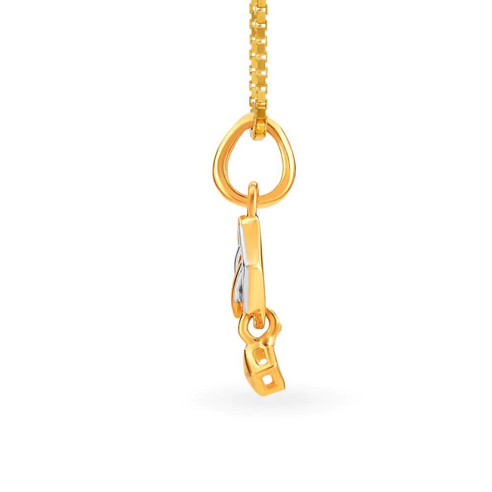 22K/18K Real Certified Fine Yellow and White Gold Graceful Womens Pendant - Image 2