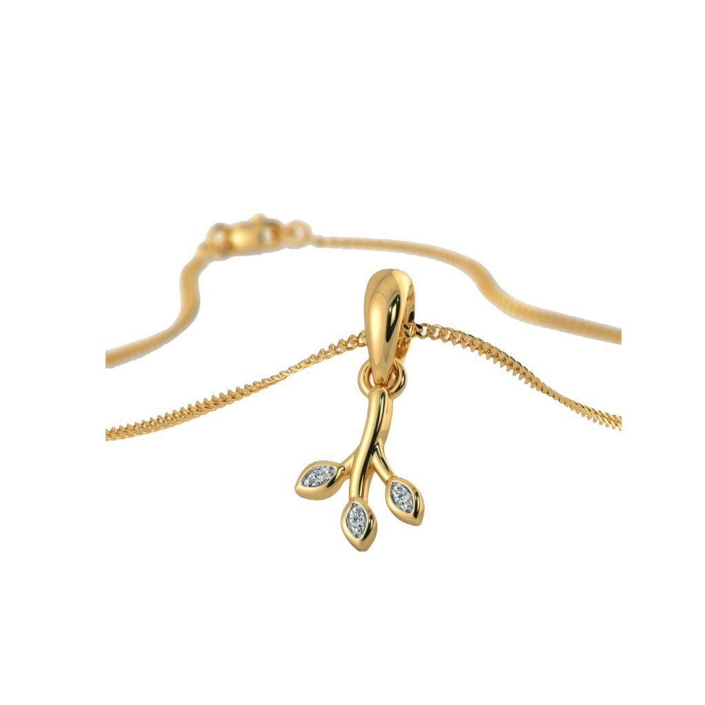 22K/18K Real Certified Fine Yellow Gold Glamorous CZ Womens Pendant