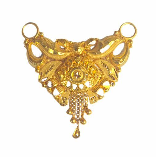 22K/18K Real Certified Fine Yellow Gold Elegant Mangalsutra Pendant