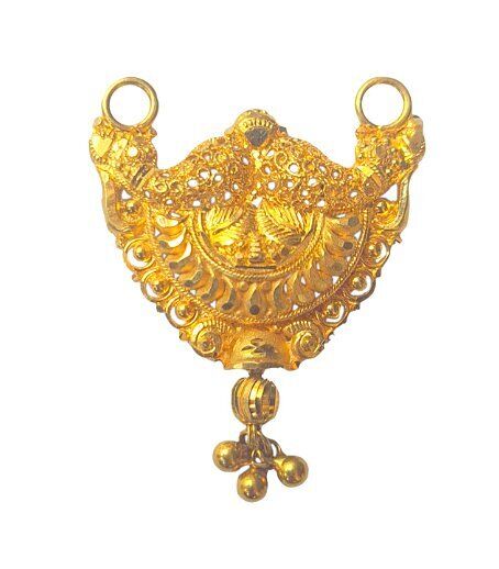 22K/18K Real Certified Fine Yellow Gold Beautiful Mangalsutra Pendant