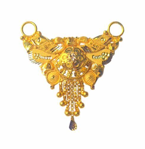 22K/18K Real Certified Fine Yellow Gold Abstract Mangalsutra Pendant