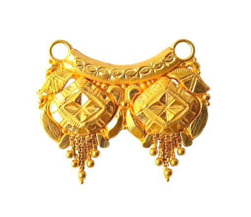 22K/18K Real Certified Fine Yellow Gold Abstract Mangalsutra Pendant
