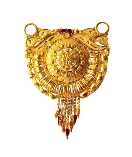 22K/18K Real Certified Fine Yellow Gold Unique Mangalsutra Pendant