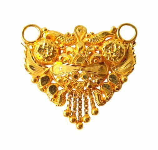 22K/18K Real Certified Fine Yellow Gold Elegant Mangalsutra Pendant