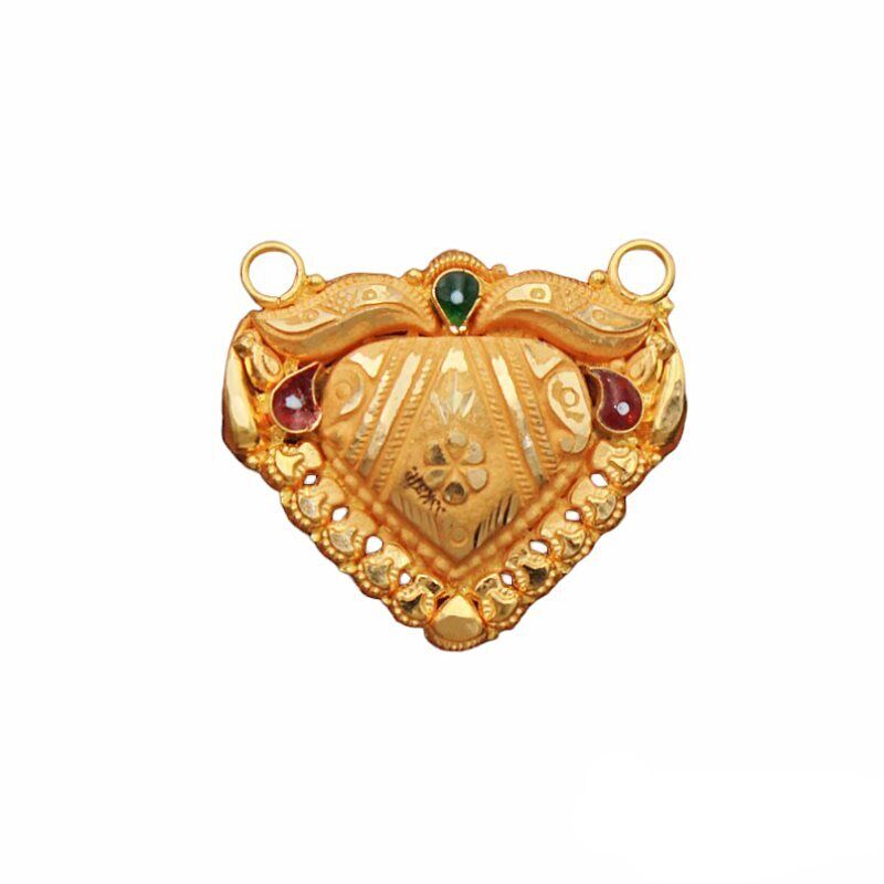 22K/18K Real Certified Fine Yellow Gold Elegant Mangalsutra Pendant