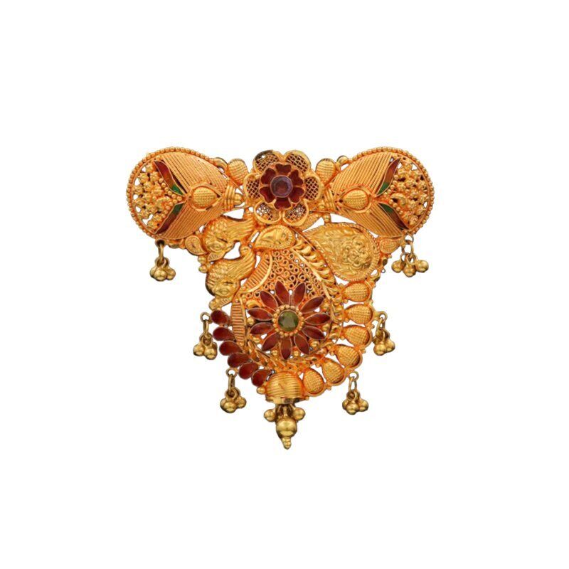 22K/18K Real Certified Fine Yellow Gold Beautiful Mangalsutra Pendant