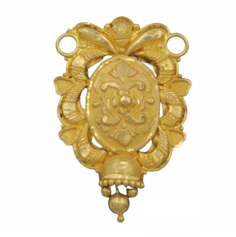 22K/18K Real Certified Fine Yellow Gold Unique Carved Mangalsutra Pendant