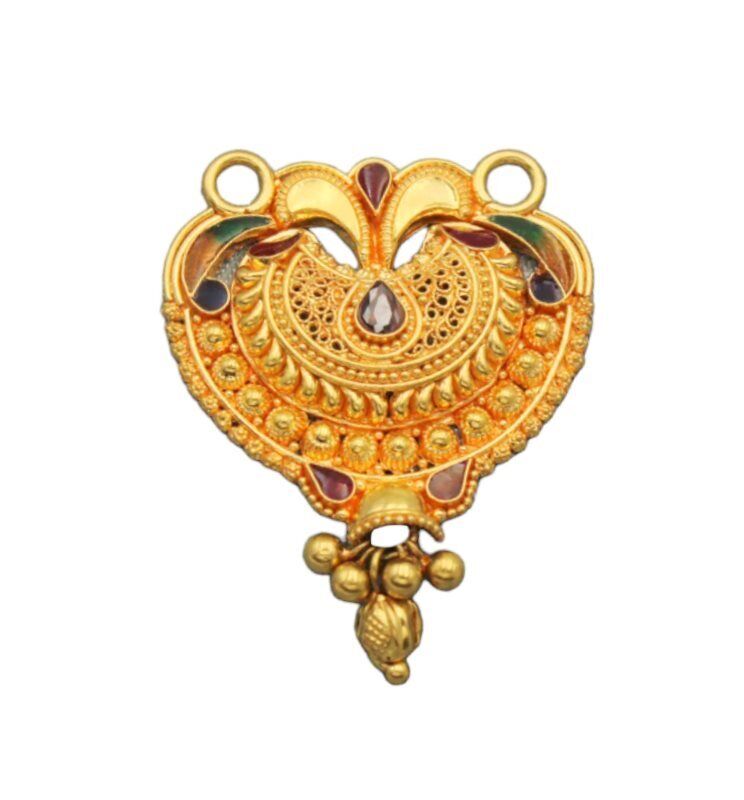 22K/18K Real Certified Fine Yellow Gold Divine Mangalsutra Pendant