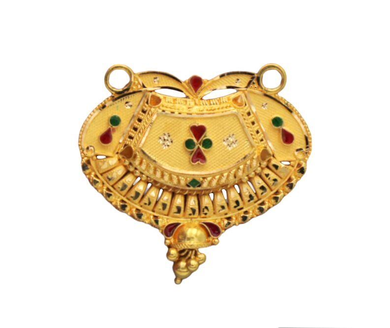 22K/18K Real Certified Fine Yellow Gold Gorgeous Mangalsutra Pendant