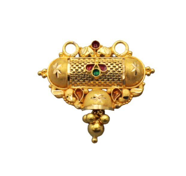 22K/18K Real Certified Fine Yellow Gold Elegant Mangalsutra Pendant