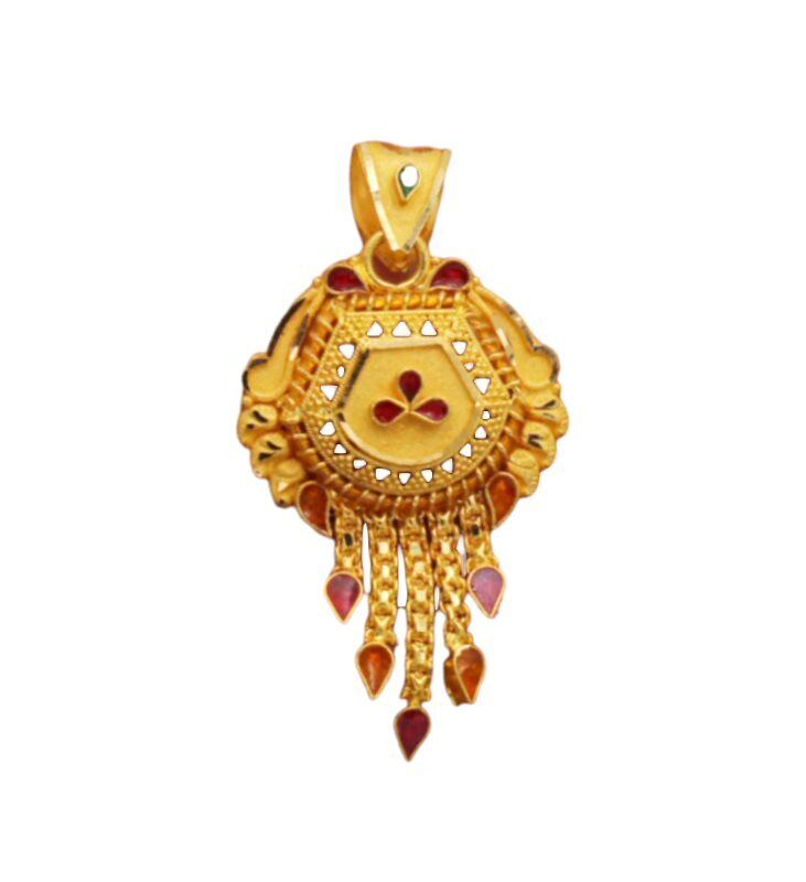 22K/18K Real Certified Fine Yellow Gold Elegant Mangalsutra Pendant