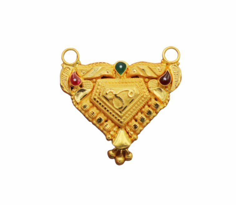 22K/18K Real Certified Fine Yellow Gold Divine Mangalsutra Pendant