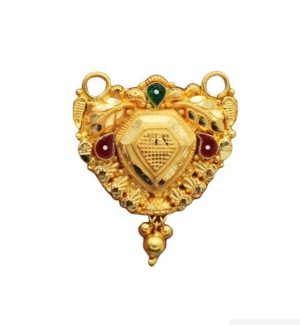 22K/18K Real Certified Fine Yellow Gold Beautiful Mangalsutra Pendant