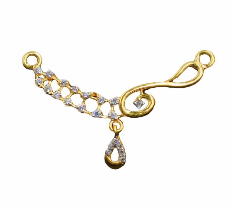 22K/18K Real Certified Fine Yellow Gold Divine CZ Mangalsutra Pendant