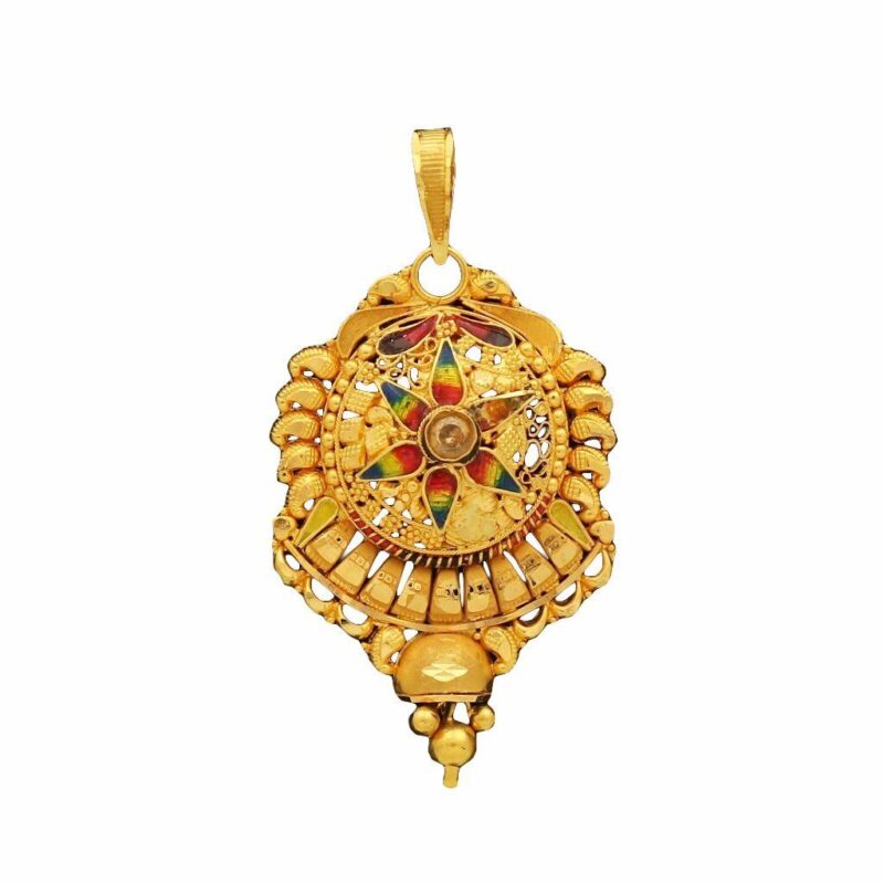 22K/18K Real Certified Fine Yellow Gold Beautiful Mangalsutra Pendant