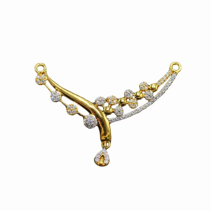 22K/18K Real Certified Fine Yellow Gold Beauteous CZ Mangalsutra Pendant