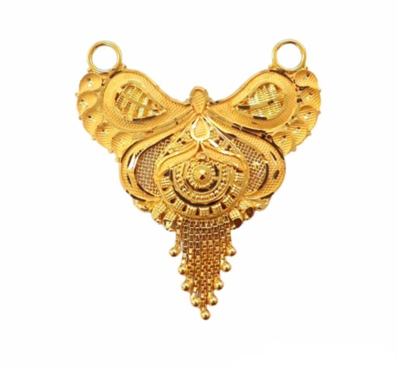 22K/18K Real Certified Fine Yellow Gold Elegant Mangalsutra Pendant
