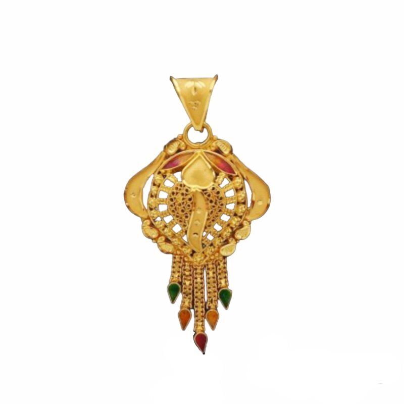 22K/18K Real Certified Fine Yellow Gold Beautiful Mangalsutra Pendant