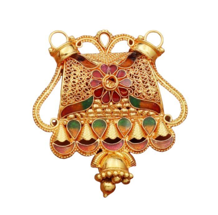 22K/18K Real Certified Fine Yellow Gold Beautiful Mangalsutra Pendant