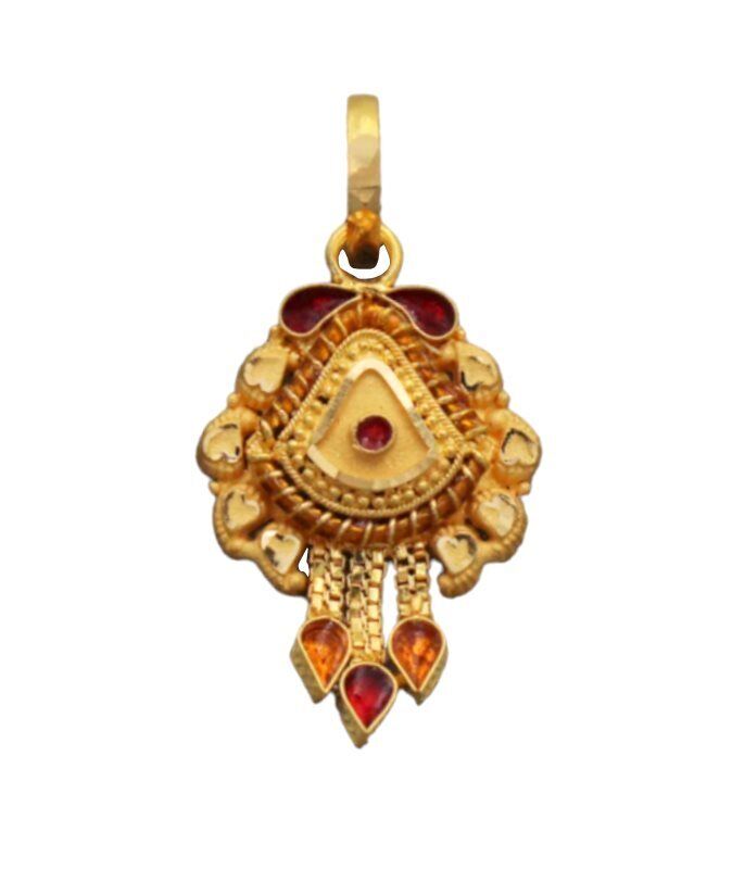 22K/18K Real Certified Fine Yellow Gold Classy Mangalsutra Pendant