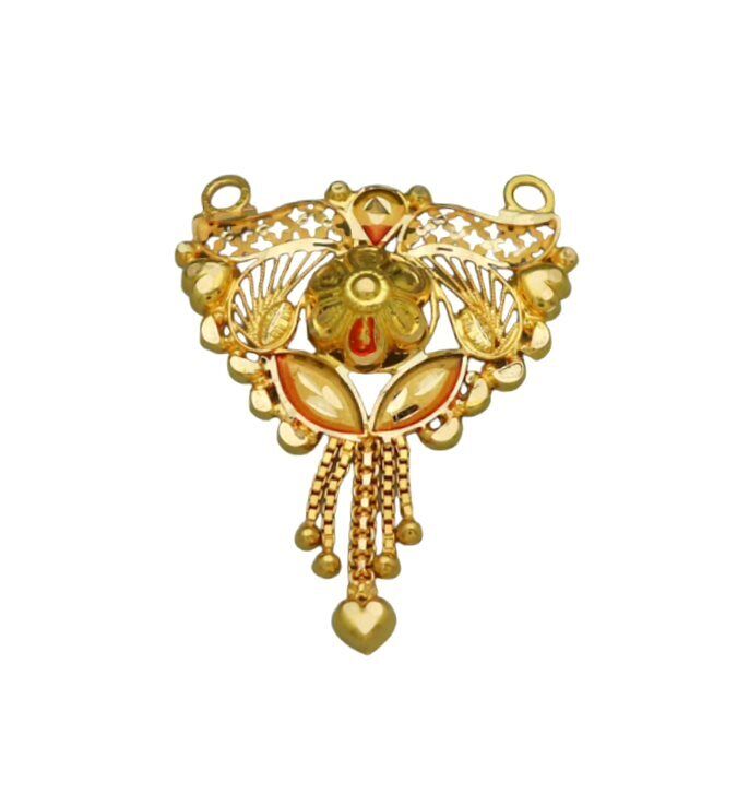 22K/18K Real Certified Fine Yellow Gold Elegant Mangalsutra Pendant