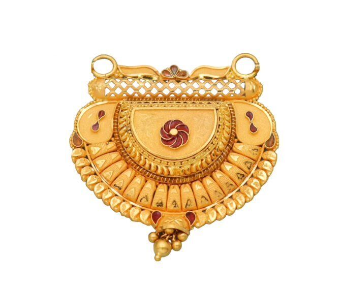 22K/18K Real Certified Fine Yellow Gold Classy  Mangalsutra Pendant