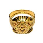 Solid 22K/18K Fine Yellow Gold Certified Mens And Boys Statement Ring