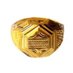 Solid 22K/18K Fine Yellow Gold Certified Mens And Boys Statement Ring