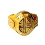 Solid 22K/18K Fine Yellow Gold Certified Mens And Boys Statement Ring