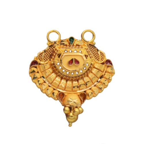 22K/18K Real Certified Fine Yellow Gold Elegant Mangalsutra Pendant