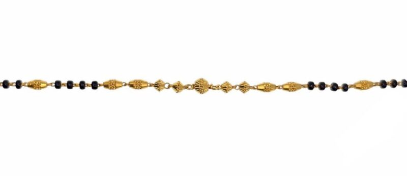 22K Pure Fine Yellow Gold Certified Stamped Black Beads Design Womens Bracelet - Image 4