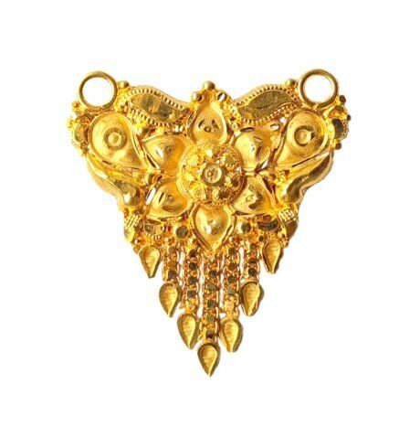 22K/18K Real Certified Fine Yellow Gold Abstract Mangalsutra Pendant