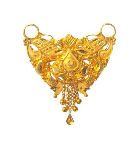 22K/18K Real Certified Fine Yellow Gold Classy Mangalsutra Pendant