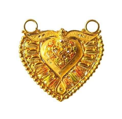 22K/18K Real Certified Fine Yellow Gold Unique Carved Mangalsutra Pendant