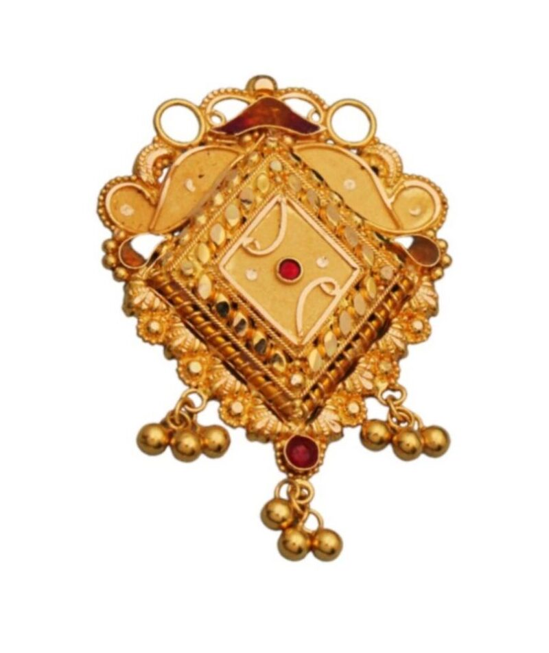 22K/18K Real Certified Fine Yellow Gold Unique Carved Mangalsutra Pendant