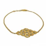 22K Pure Fine Yellow Gold Certified Stamped Abstract Design Womens Bracelet - Image 2