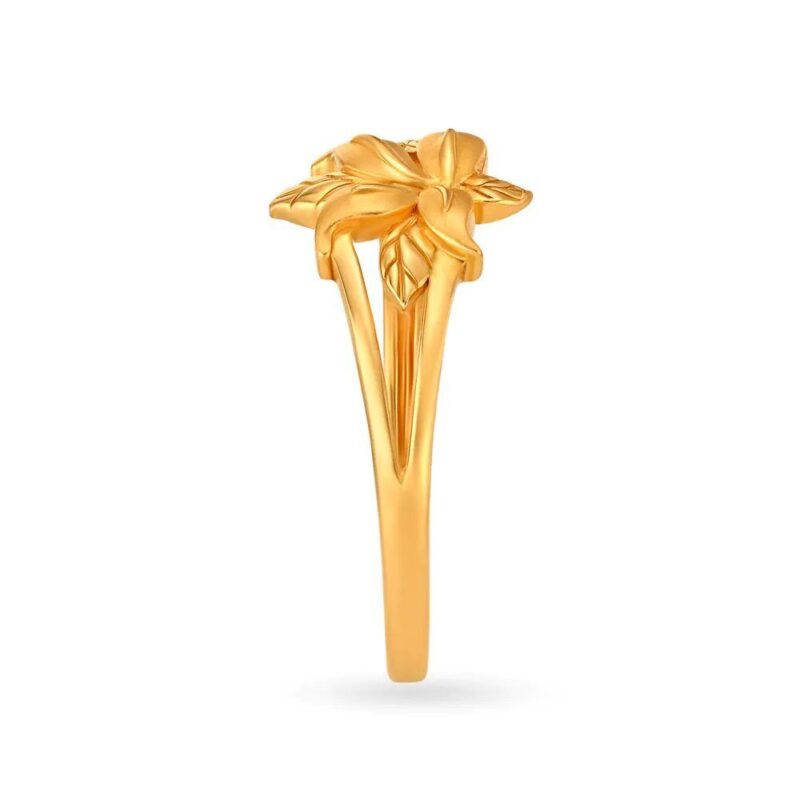 Solid 22K/18K Fine Yellow Gold Certified Women And Girls Statement Ring - Image 3