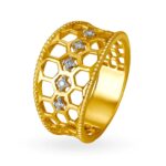 Solid 22K/18K Fine Yellow Gold Certified Women And Girls Statement Ring