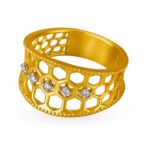 Solid 22K/18K Fine Yellow Gold Certified Women And Girls Statement Ring - Image 2