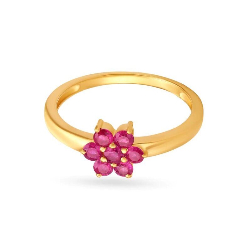 Solid 22K/18K Fine Yellow Gold Certified Women And Girls Statement Ring - Image 2