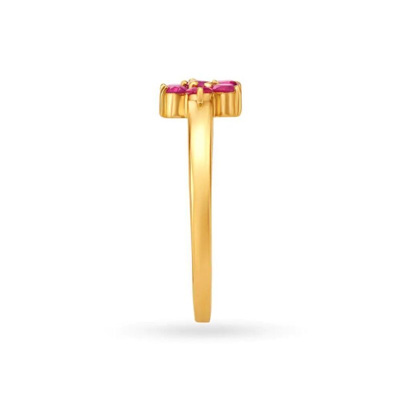 Solid 22K/18K Fine Yellow Gold Certified Women And Girls Statement Ring - Image 3