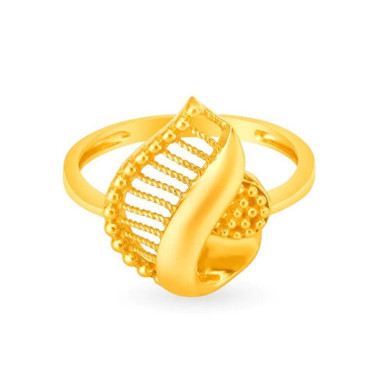 Solid 22K/18K Fine Yellow Gold Certified Women And Girls Statement Ring - Image 2