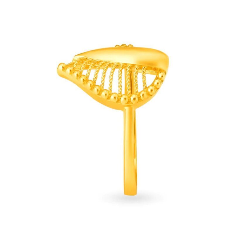 Solid 22K/18K Fine Yellow Gold Certified Women And Girls Statement Ring - Image 3