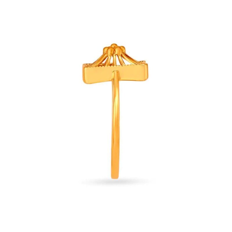 Solid 22K/18K Fine Yellow Gold Certified Women And Girls Statement Ring - Image 3