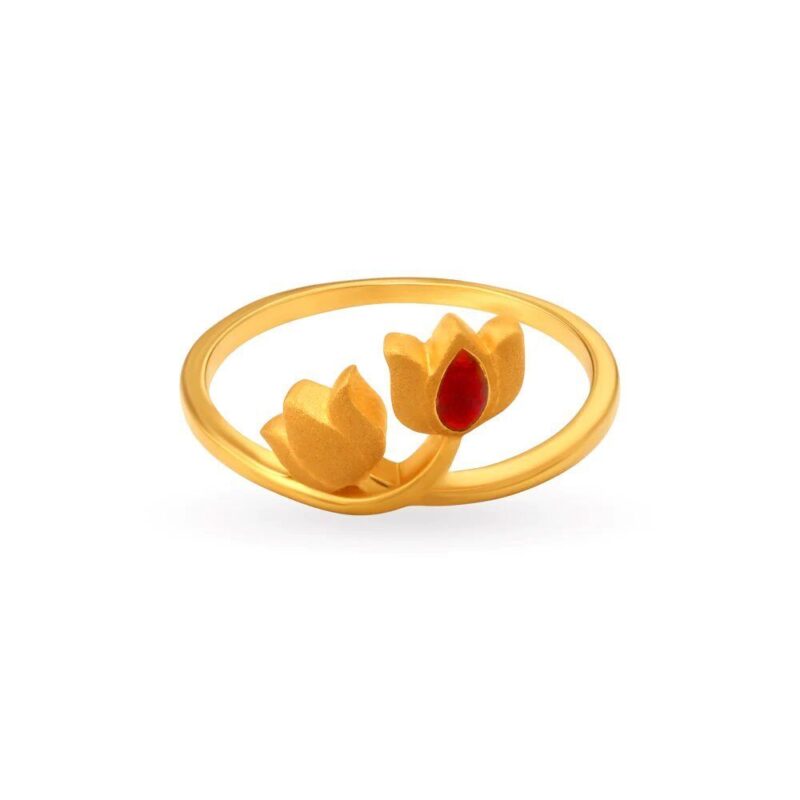 Solid 22K/18K Fine Yellow Gold Certified Women And Girls Stack Ring - Image 2