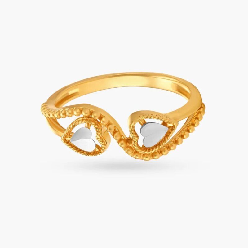Solid 22K/18K Fine Yellow&White Gold Certified Women And Girls Statement Ring - Image 2
