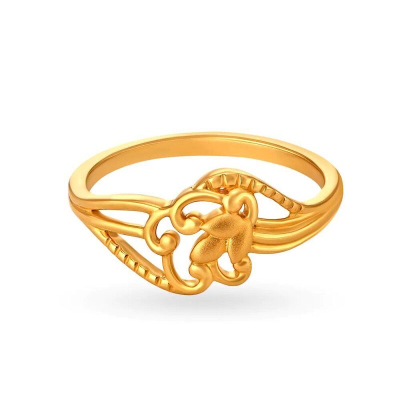 Solid 22K/18K Fine Yellow Gold Certified Women And Girls Statement Ring - Image 2